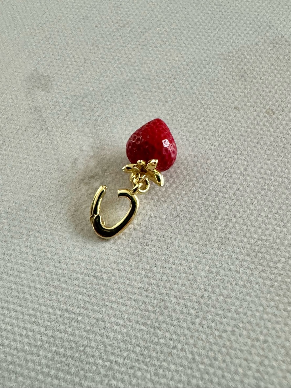 Gorjana Gold Charm Pendant - Red Enamel Strawberry, petite, Tiny - Picture 7 of 11